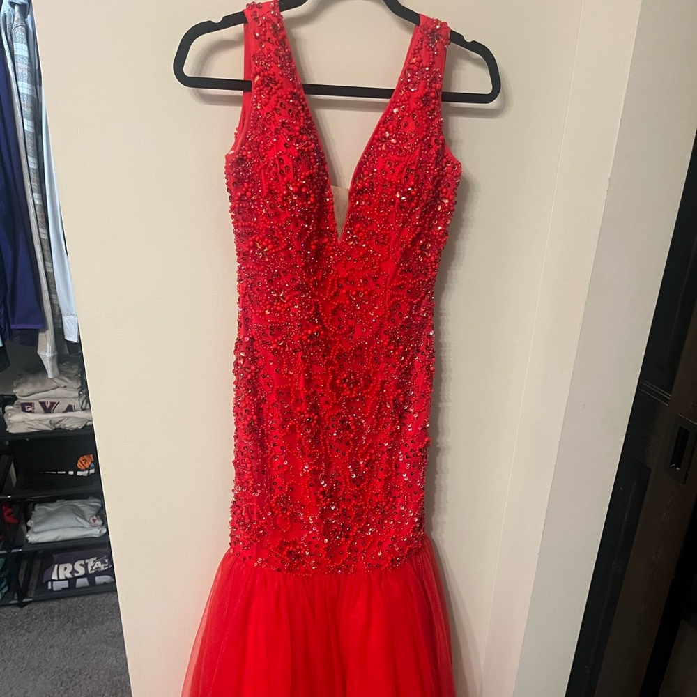 Jovani Vibrant Red Dress